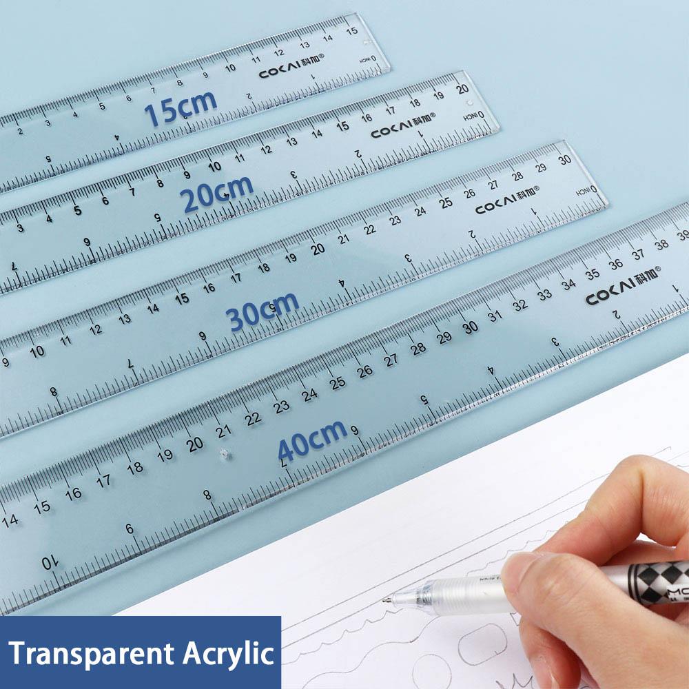 Ruler Set Transparent - أدوات مكتبية: مسطرة مستقيمة متعددة الوظائف