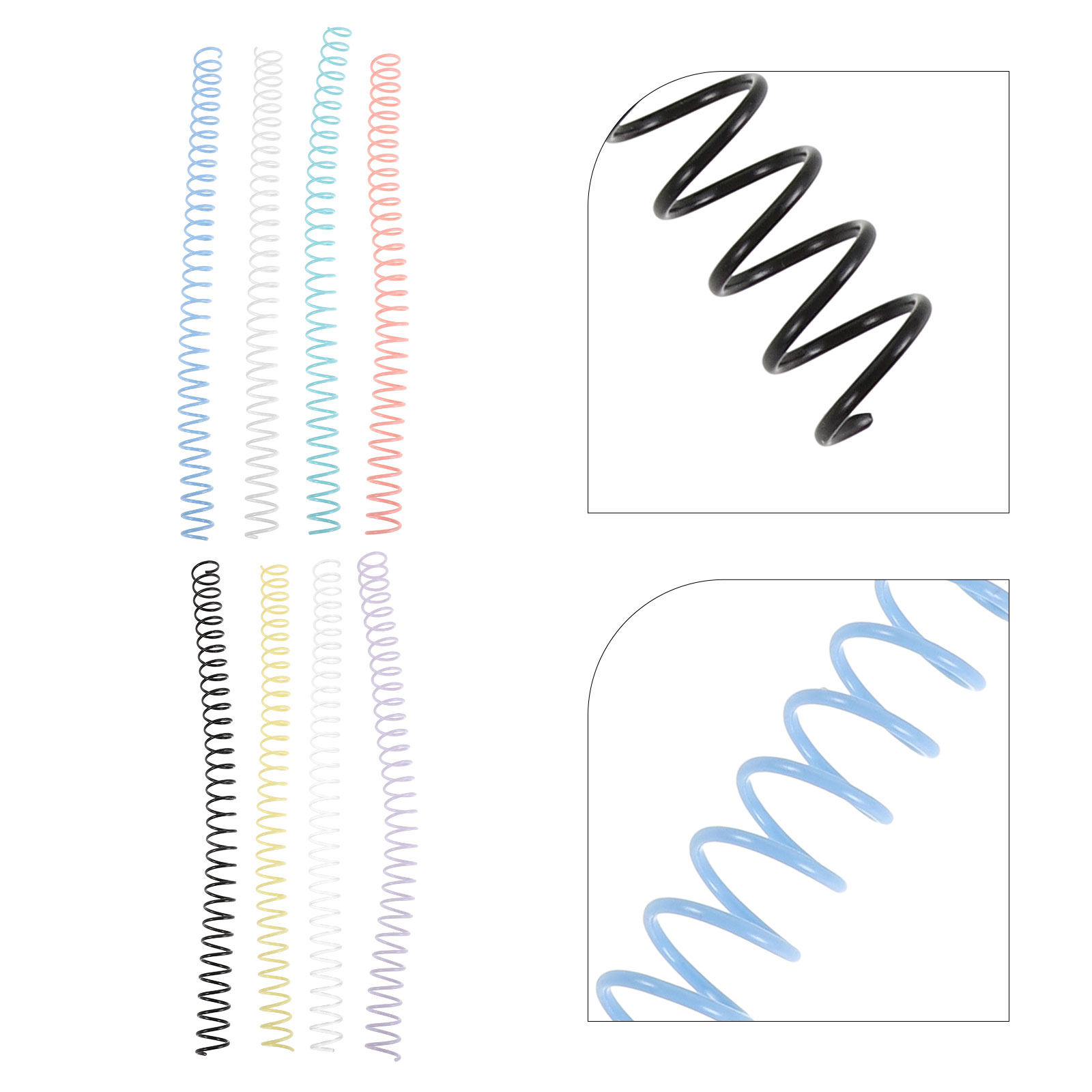 Binding Comb Plastic - 8 قطع حلقات تجليد حلزونية بلاستيكية