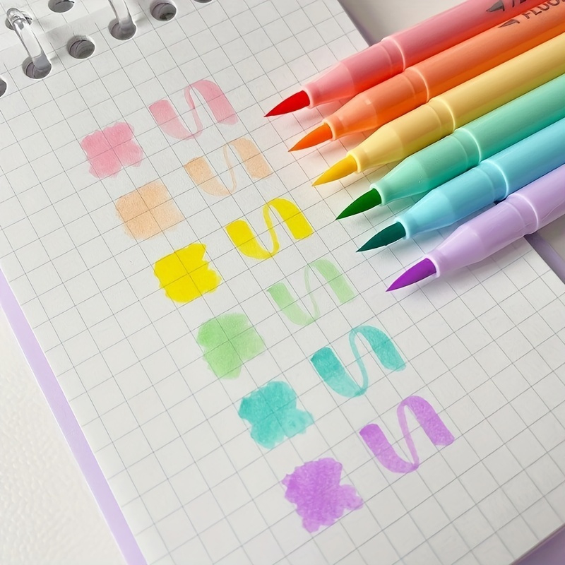 Highlighter Set Pastel - 6 قطعة فرشاة ناعمة مجموعة أقلام