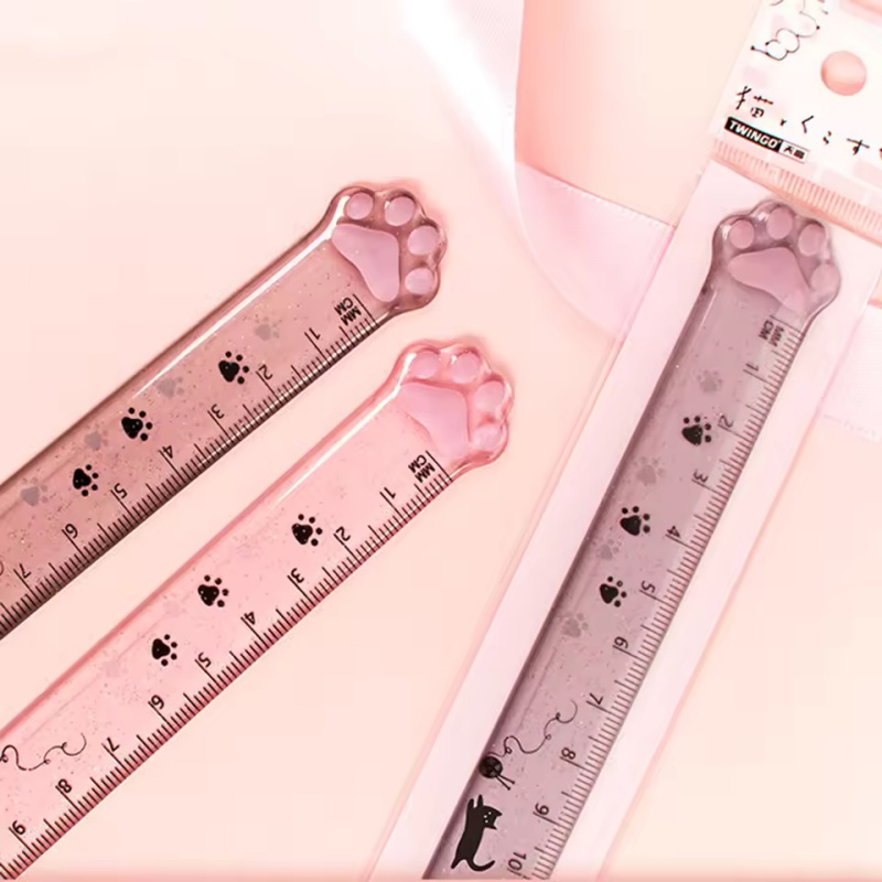 Ruler Set Transparent - مسطرة بتصميم مخلب القط، مسطرة بلاستيكية