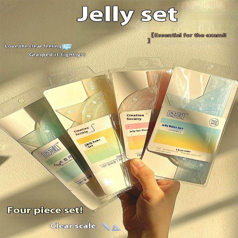 Ruler Set Transparent - 4 قطعة/المجموعة 15 سنتيمتر هلام حاكم