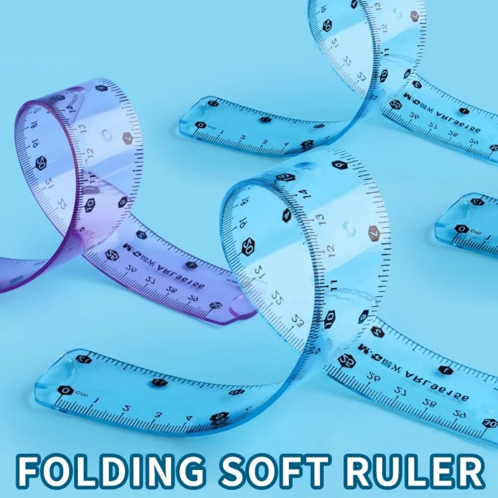 Ruler Set Transparent - مسطرة شفافة ناعمة 1/3 قطعة، مسطرة