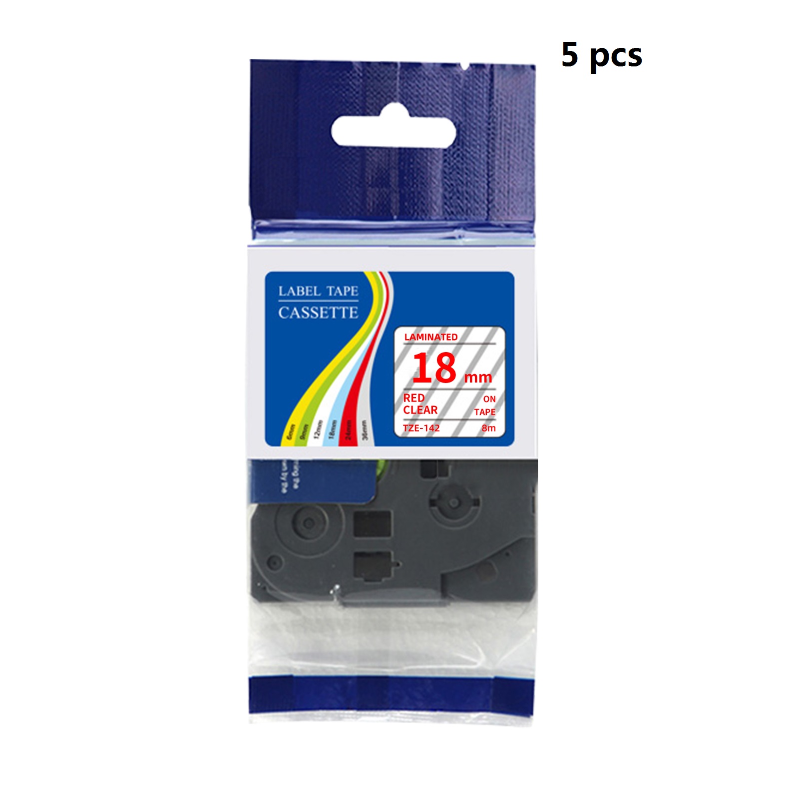 Label Printer Tape - 5 قطع من شريط الملصقات المغلف