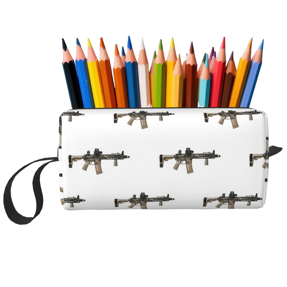 Tan Stationery & Office Supply - AR-15 حقيبة أقلام رصاص بيضاء بتصميم
