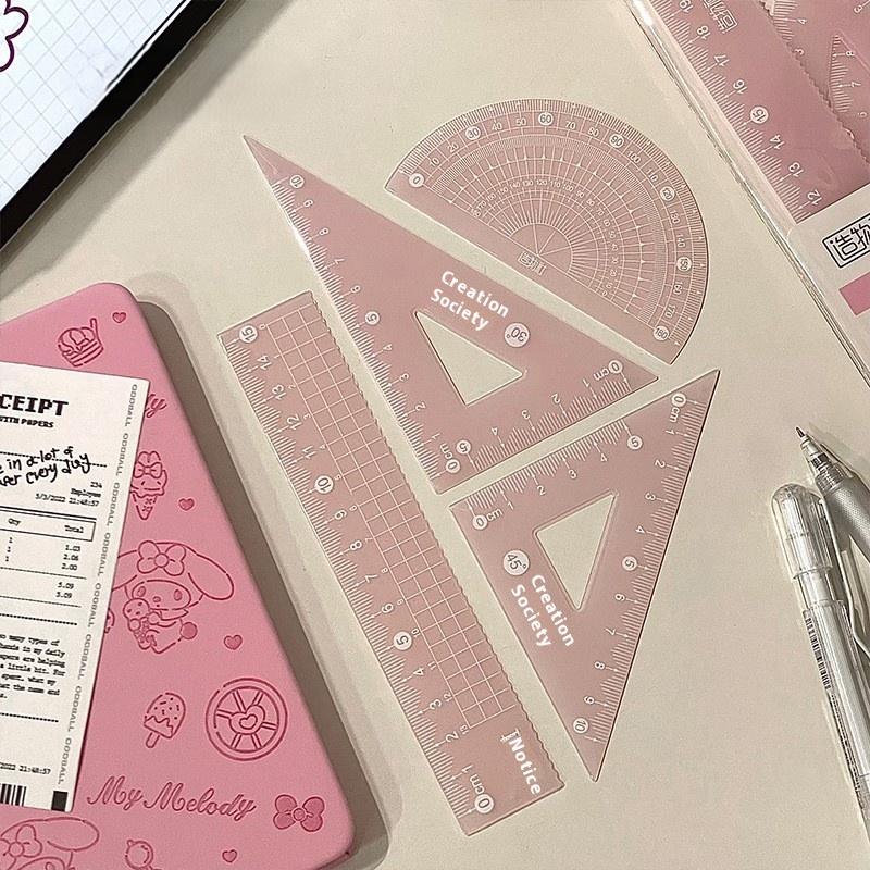 Ruler Set Transparent - مجموعة من 4 قطع مساطر قياس