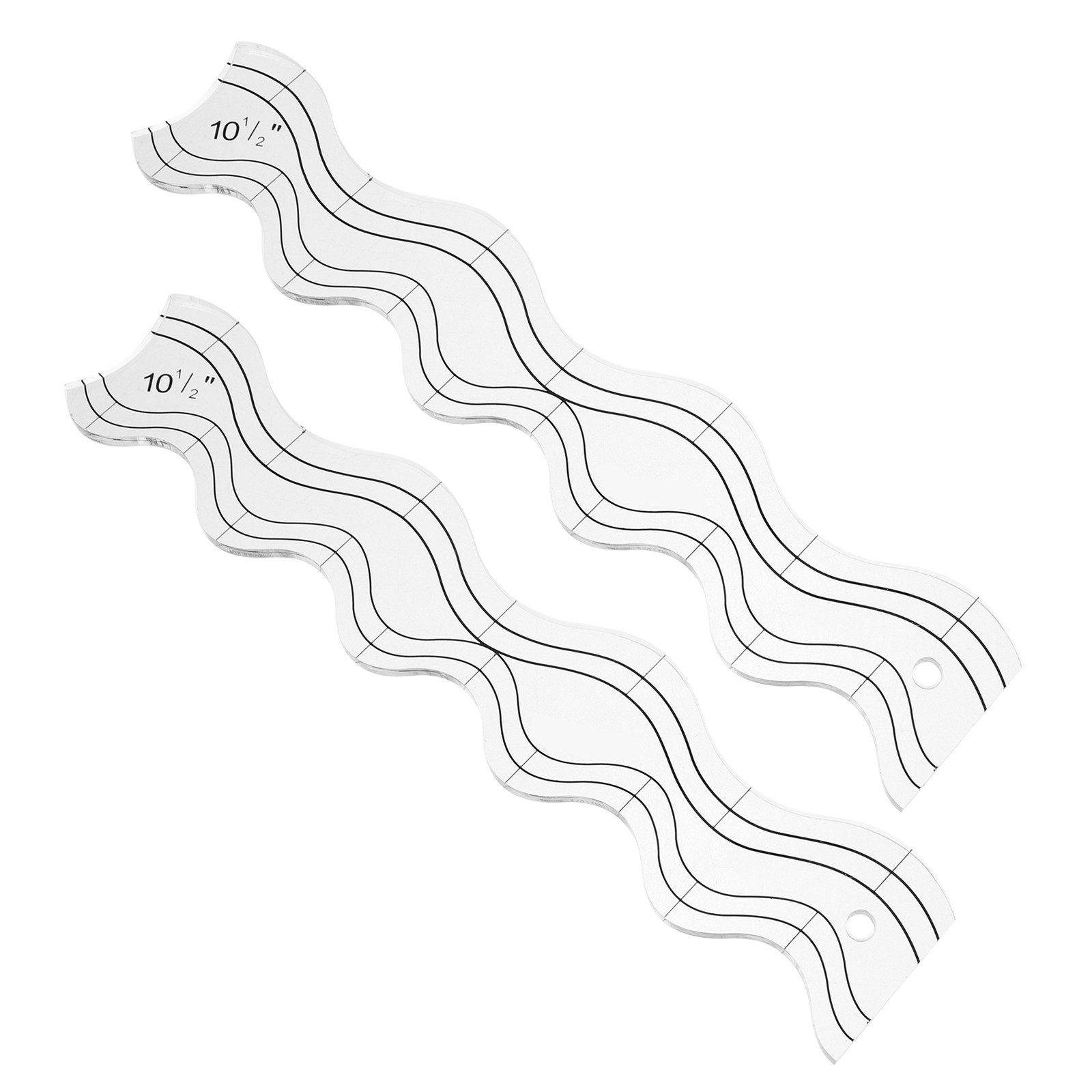 Ruler Set Transparent - قطعتان من مساطر الخياطة الشفافة المصنوعة