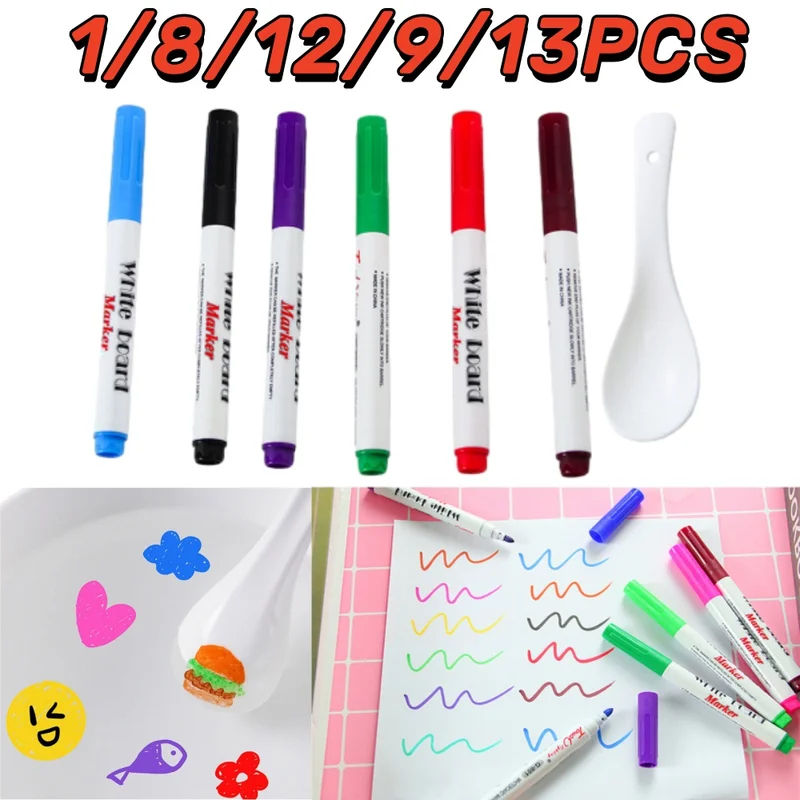 Whiteboard Marker Set - مجموعة أقلام رسم سحرية ملونة تطفو