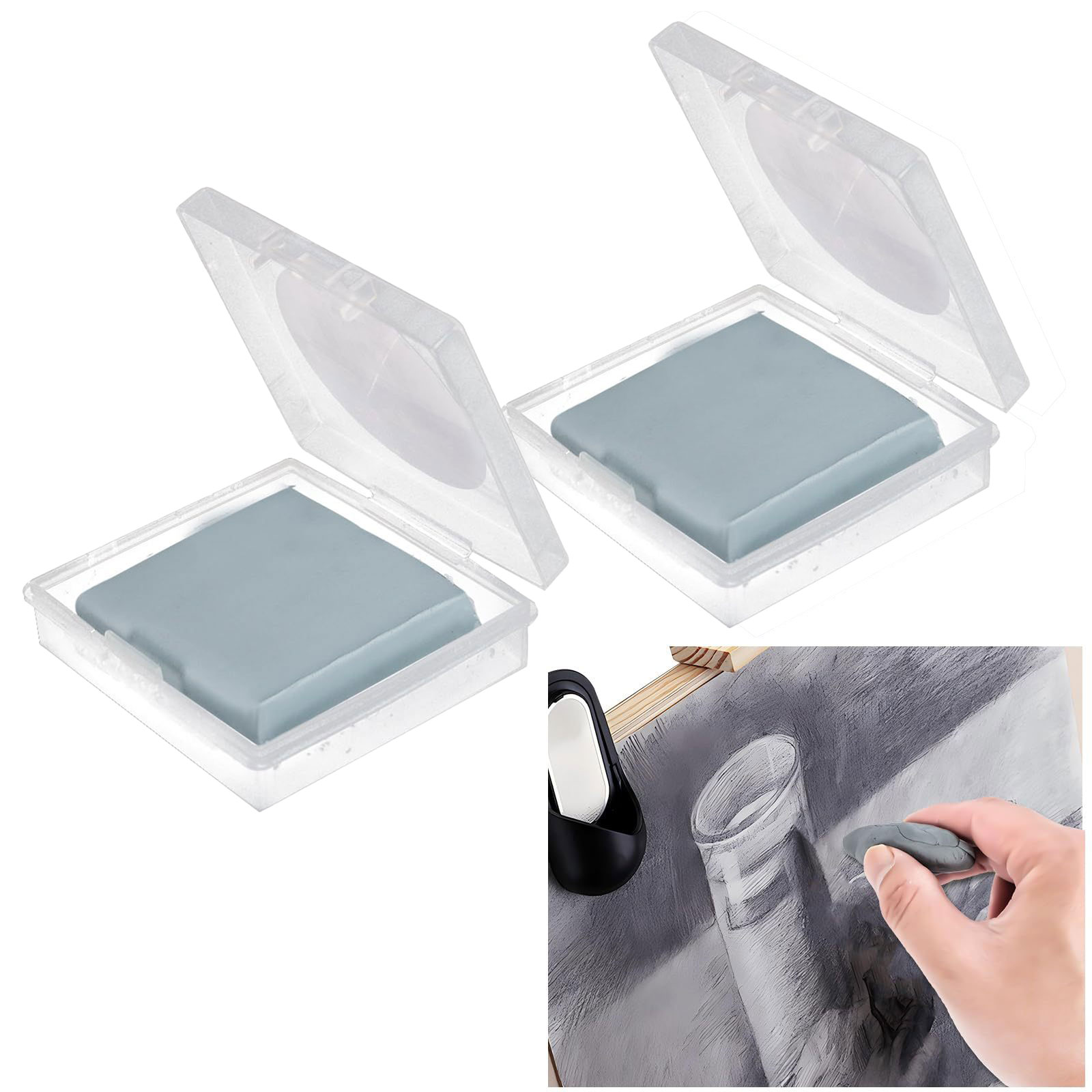 Rubber Eraser Kneaded - قطعتان من ممحاة قابلة للعجن للفنانين،