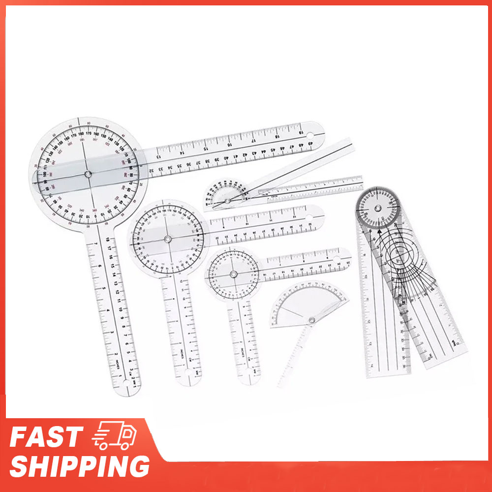 6 قطعة مجموعة مقياس الزوايا ال - مراجعة Ruler Set Transparent وسعره