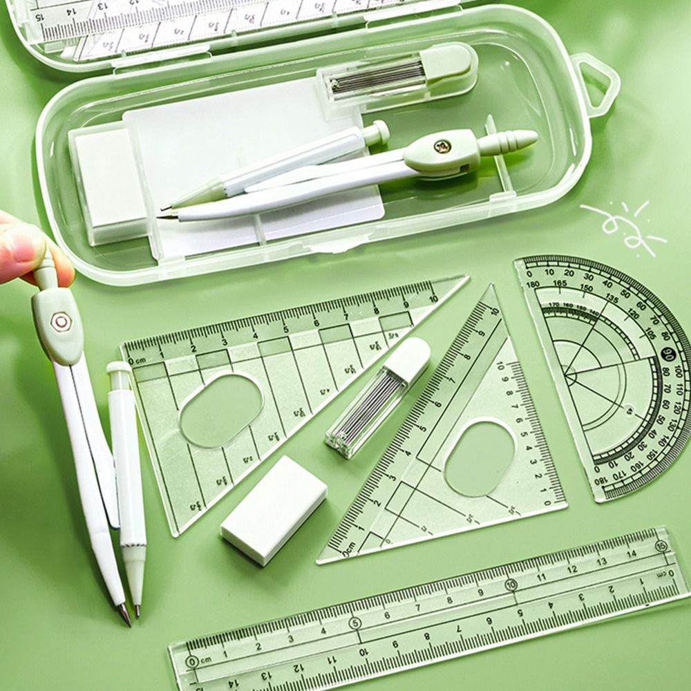 مجموعة أدوات رسم مدرسية ومكتبي - مراجعة Ruler Set Transparent وسعره