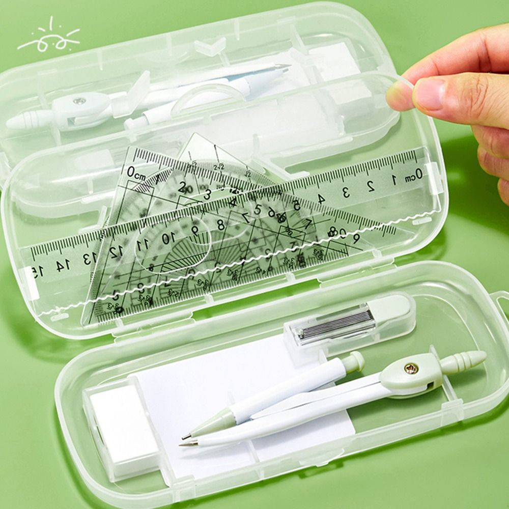 مجموعة أدوات رسم مدرسية ومكتبي - مراجعة Ruler Set Transparent وسعره