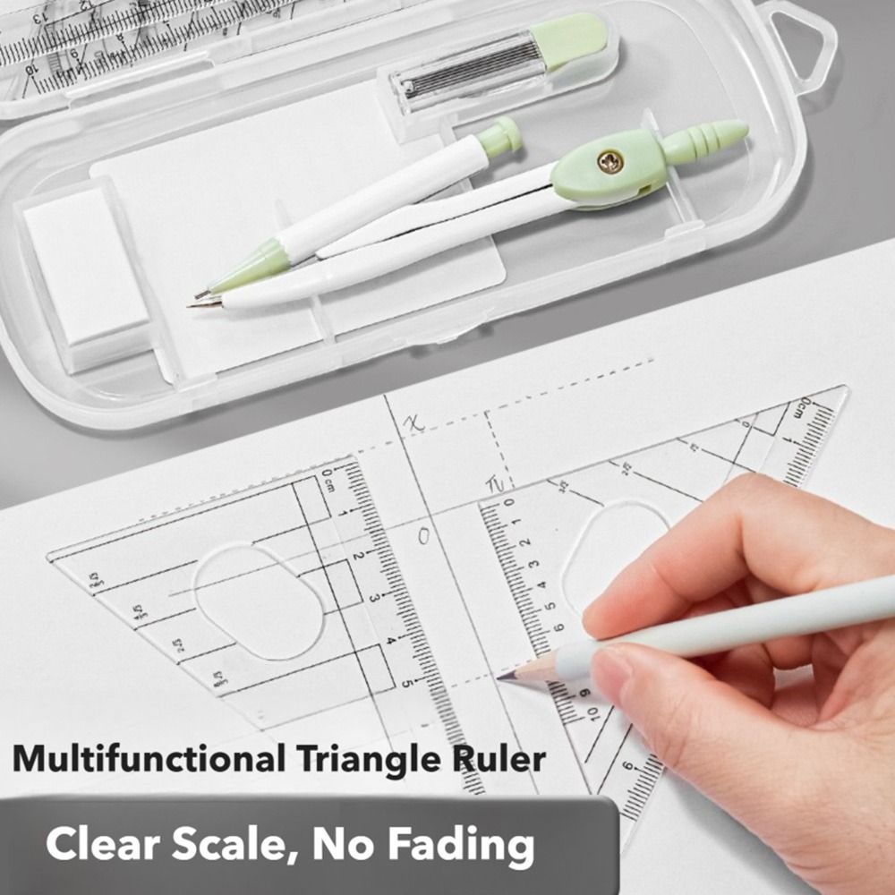 مجموعة أدوات رسم مدرسية ومكتبي - مراجعة Ruler Set Transparent وسعره