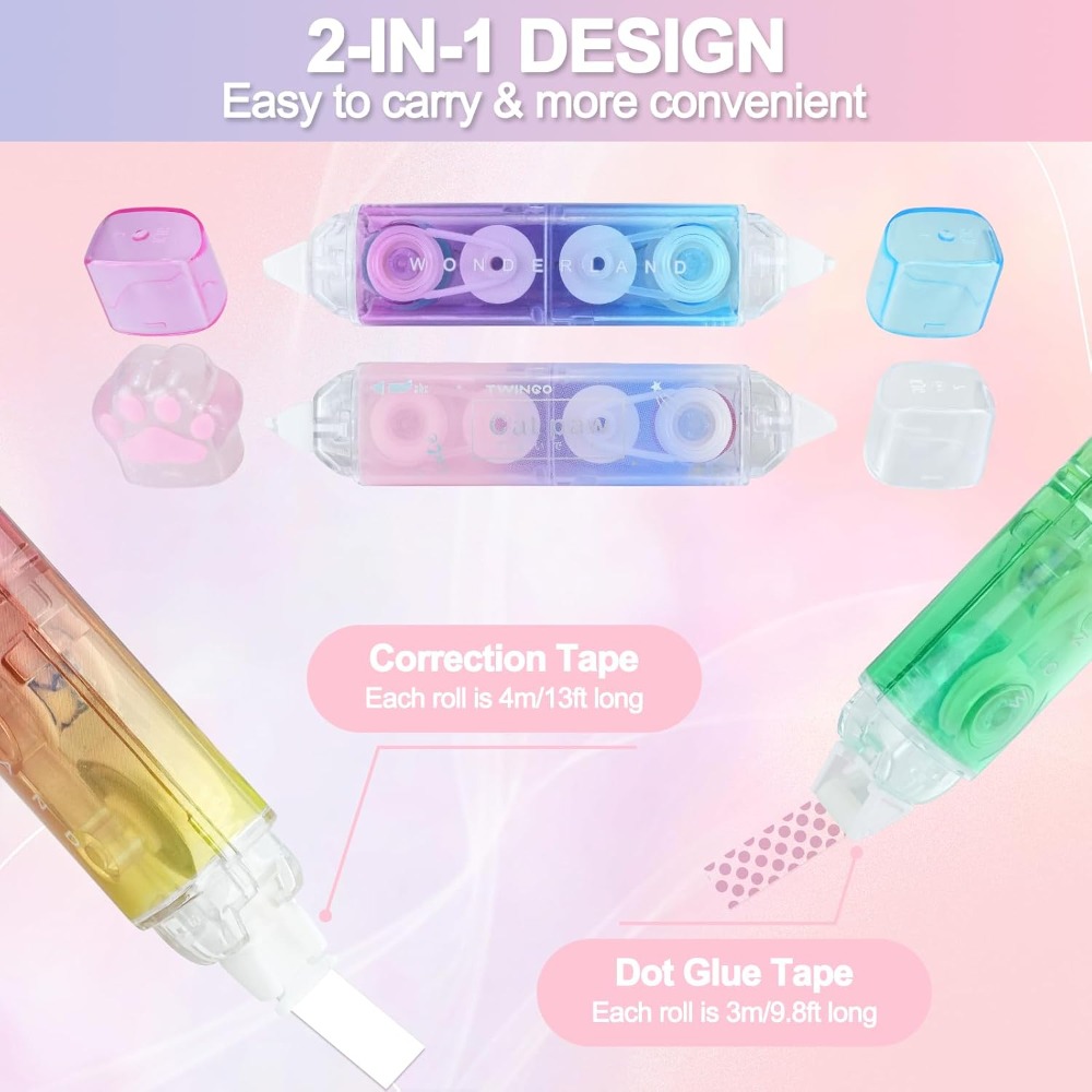 6 قطع شريط تصحيح، شريط لاصق 2  - مراجعة Correction Tape Roller وسعره