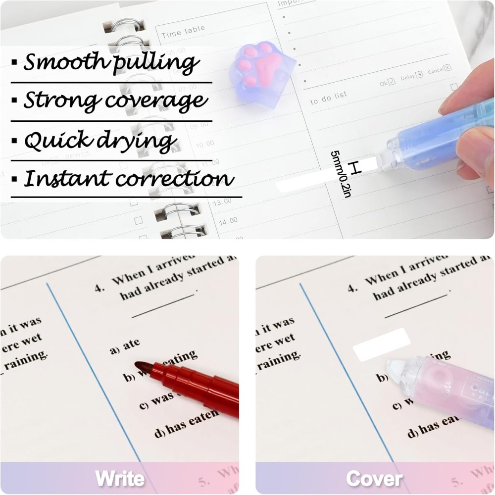 6 قطع شريط تصحيح، شريط لاصق 2  - مراجعة Correction Tape Roller وسعره