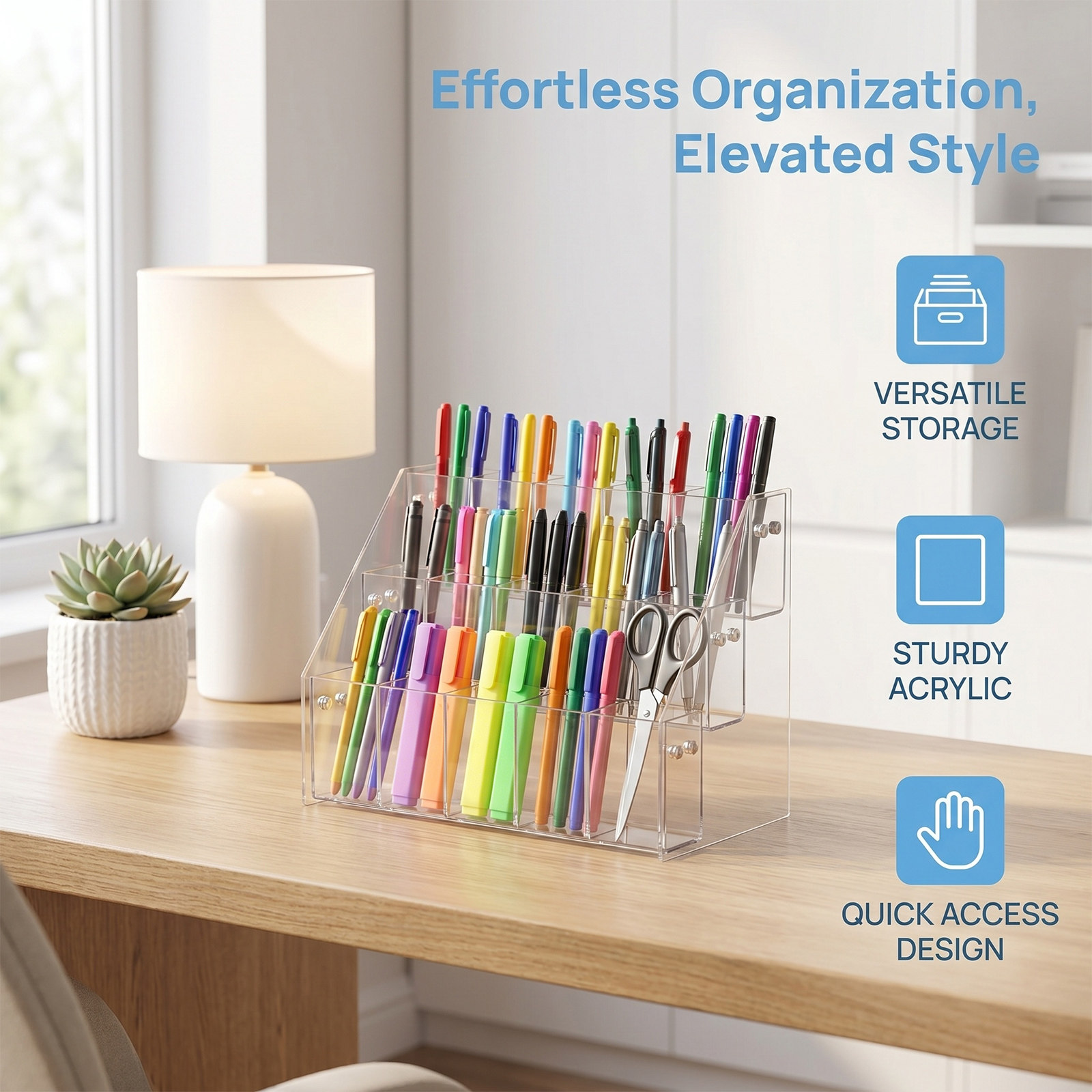 حامل أقلام عصري من الأكريليك ا - مراجعة Stationery Office And School Supply Stores وسعره