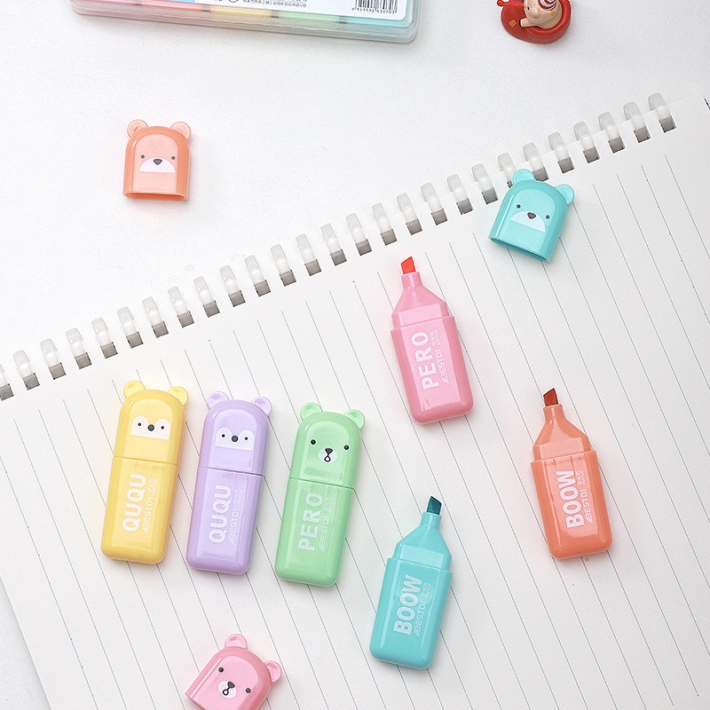 4/6/12 قطعة أقلام تحديد على شك - مراجعة Highlighter Set Pastel وسعره