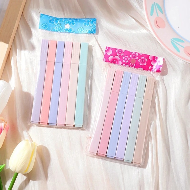 6 قطعة/المجموعة ألوان الباستيل - مراجعة Highlighter Set Pastel وسعره