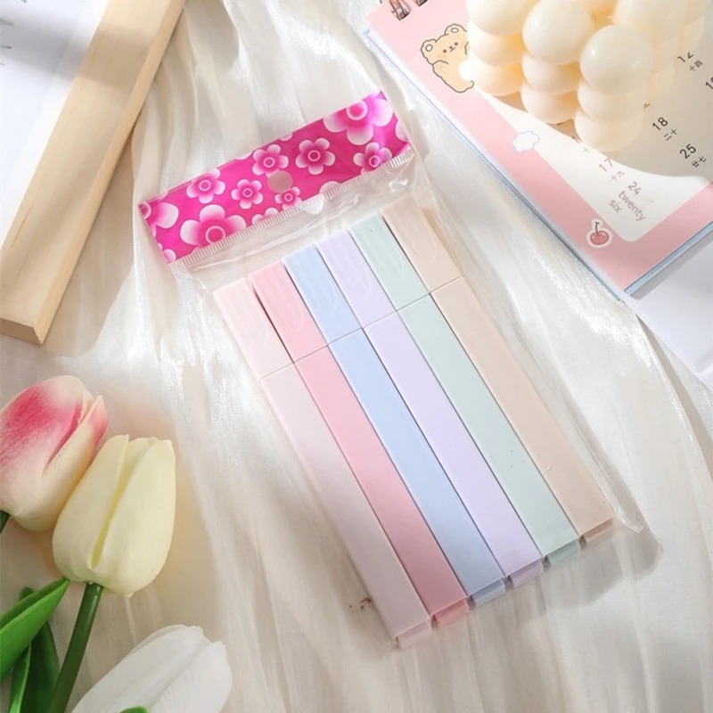 6 قطعة/المجموعة ألوان الباستيل - مراجعة Highlighter Set Pastel وسعره