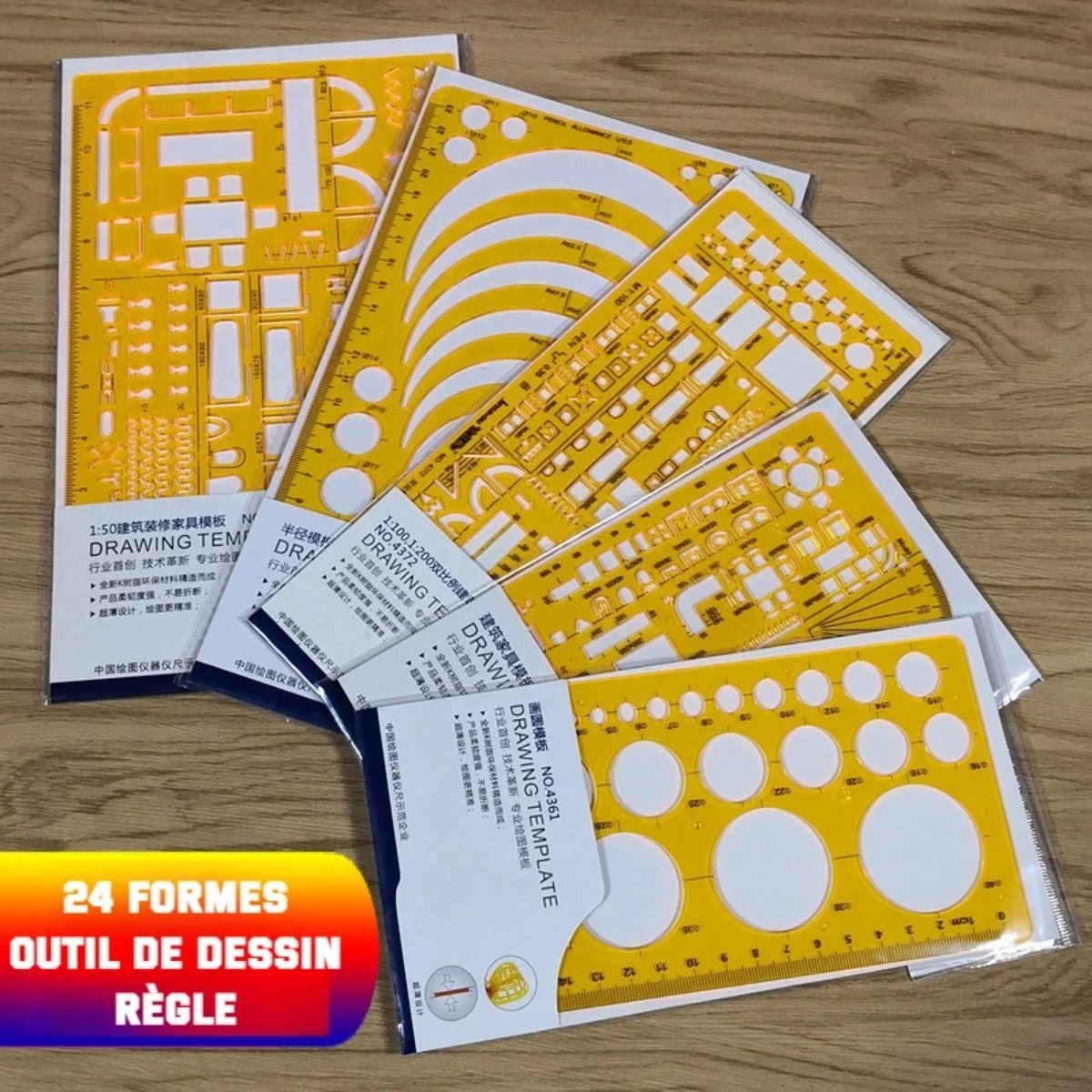 مجموعة قوالب رسم هندسية مع مسط - مراجعة Ruler Set Transparent وسعره