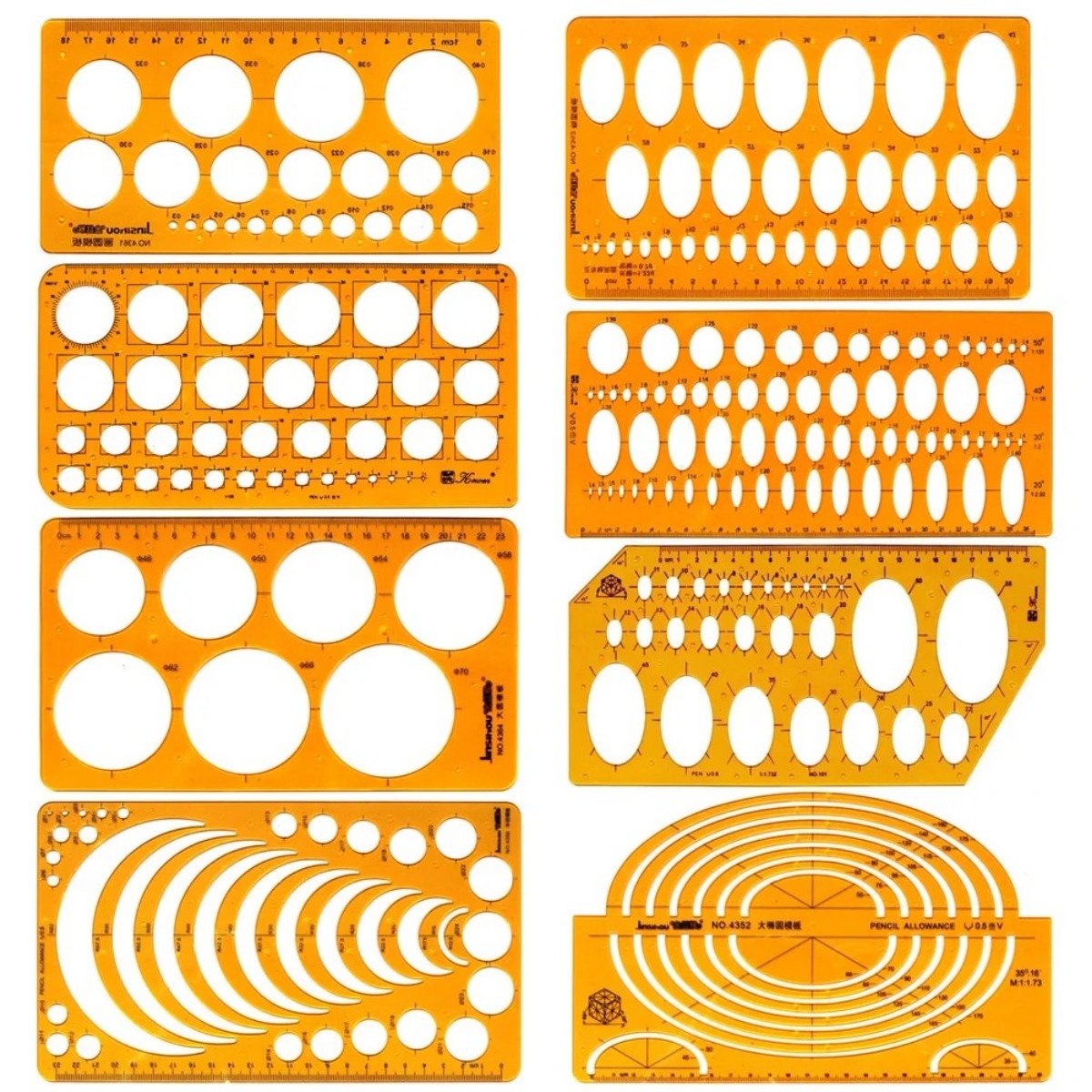 مجموعة قوالب رسم هندسية مع مسط - مراجعة Ruler Set Transparent وسعره