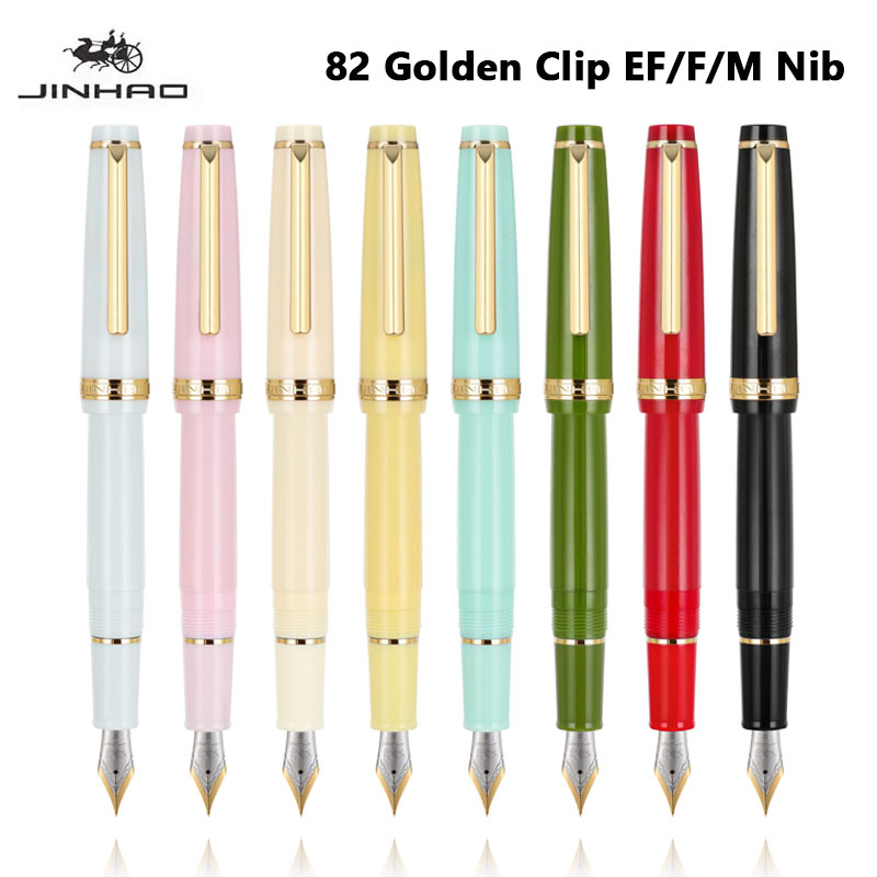 Jinhao 82 قلم حبر مشبك ذهبي EF - مراجعة Stationery Supply Business وسعره