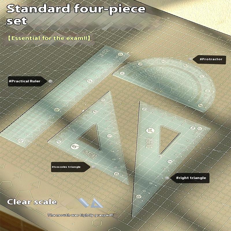 مجموعة من 4 قطع مساطر قياس شفا - مراجعة Ruler Set Transparent وسعره