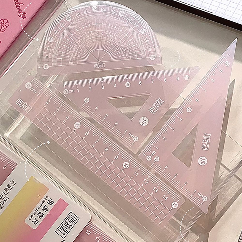 4 قطعة/المجموعة متعددة الوظائف - مراجعة Ruler Set Transparent وسعره