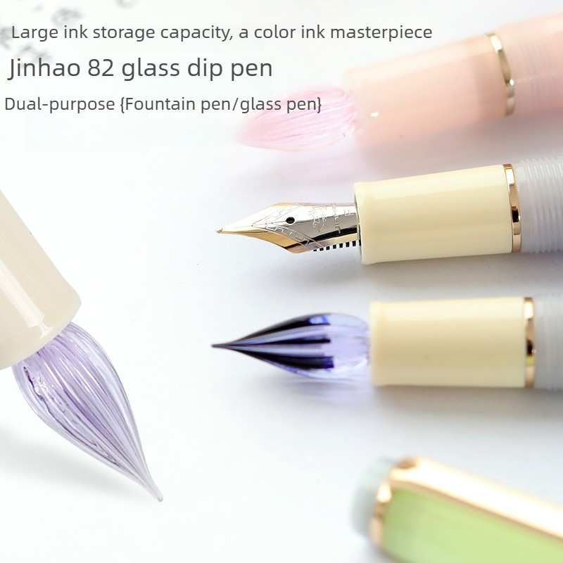 أقلام غمس زجاجية JINHAO 82 بتص - مراجعة Fountain Pen Ink وسعره