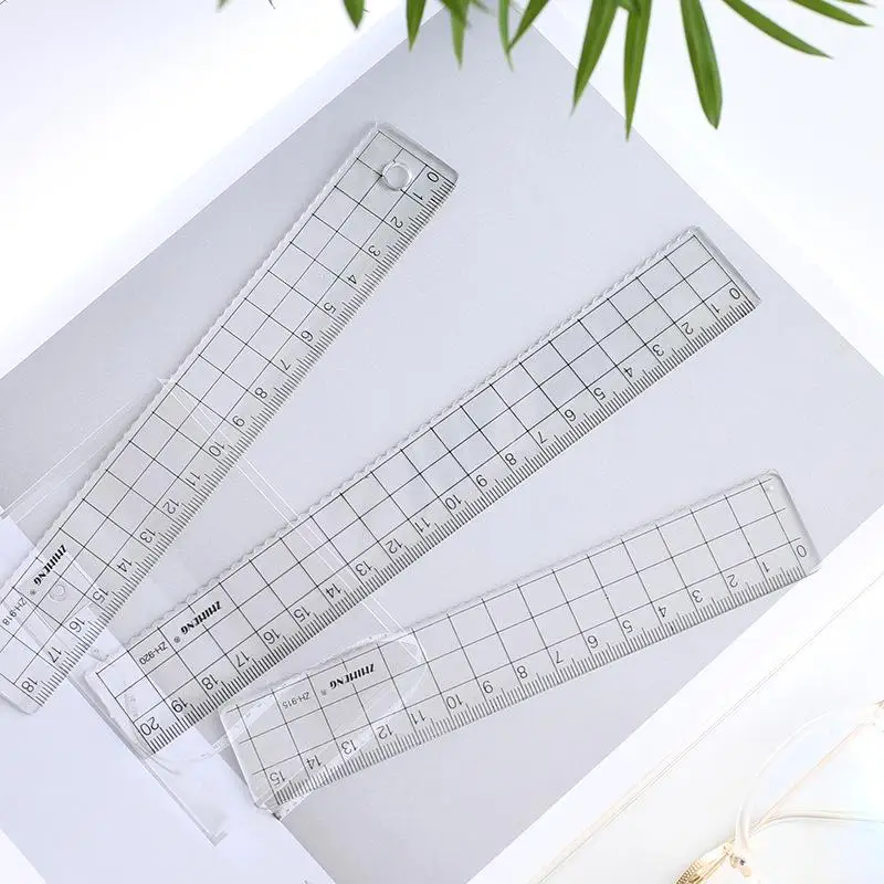 1 قطعة Simple15cm 18 سنتيمتر 2 - مراجعة Ruler Set Transparent وسعره
