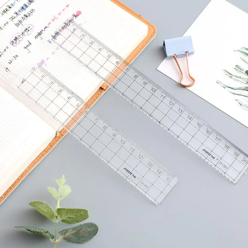 1 قطعة Simple15cm 18 سنتيمتر 2 - مراجعة Ruler Set Transparent وسعره