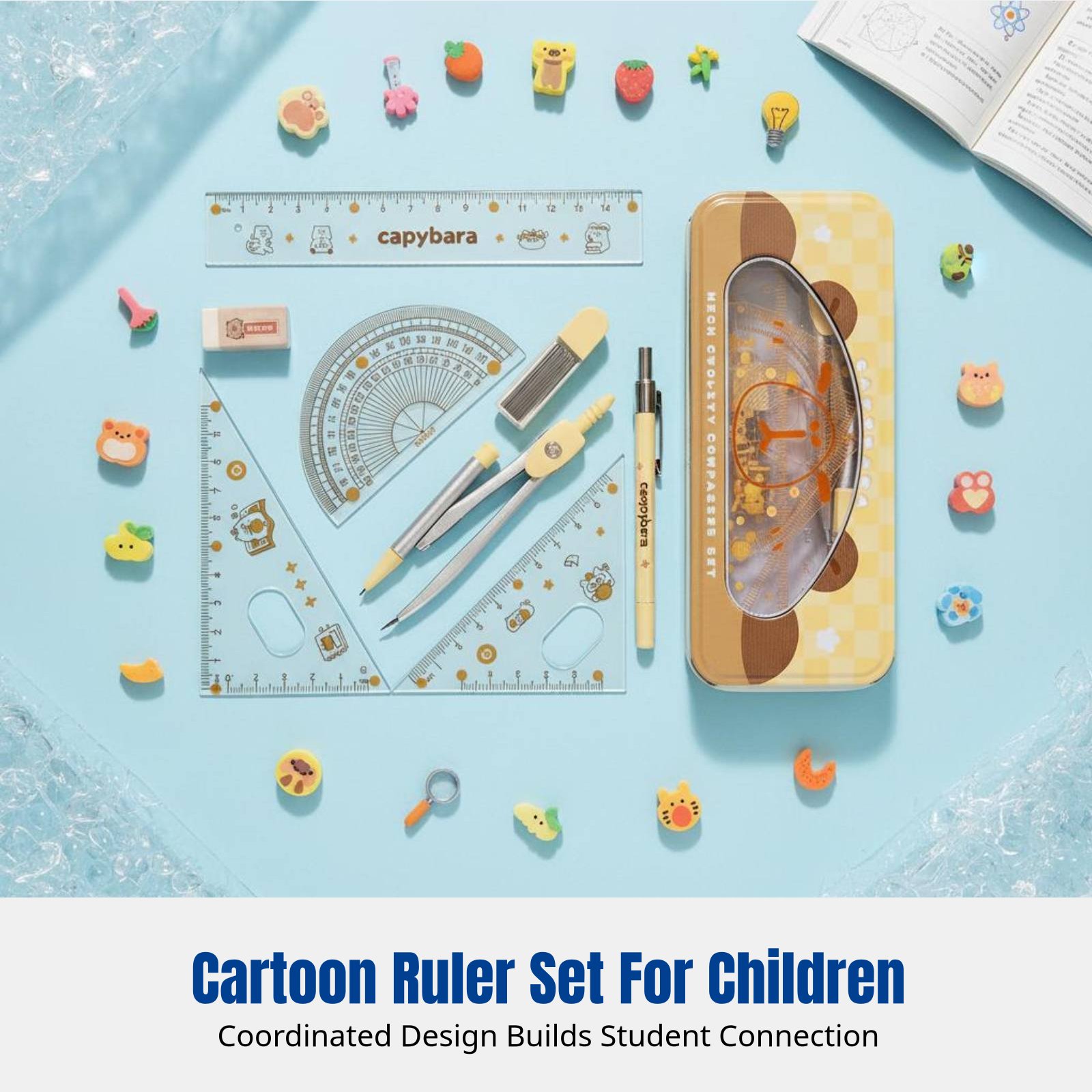 مجموعة مساطر للطلاب، بتصميم كر - مراجعة Ruler Set Transparent وسعره